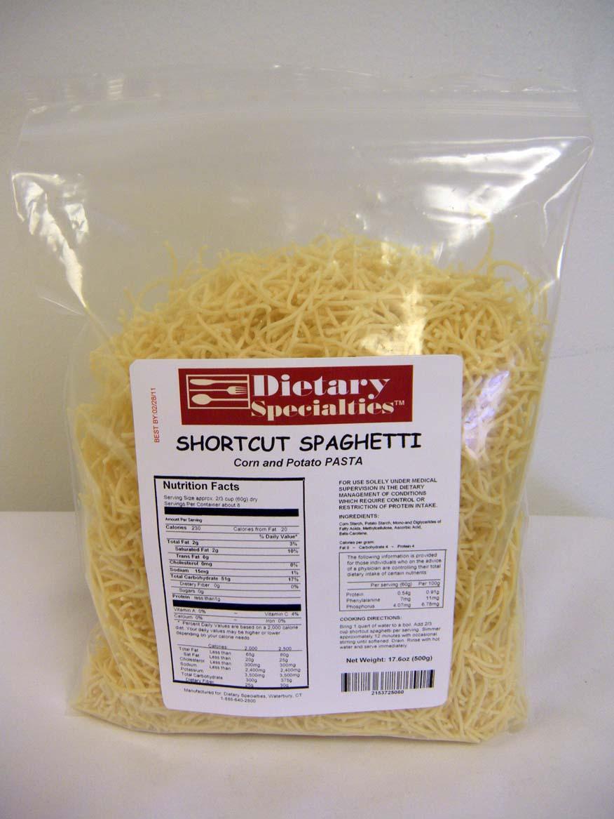Spaghetti Pasta Product & Nutrition
