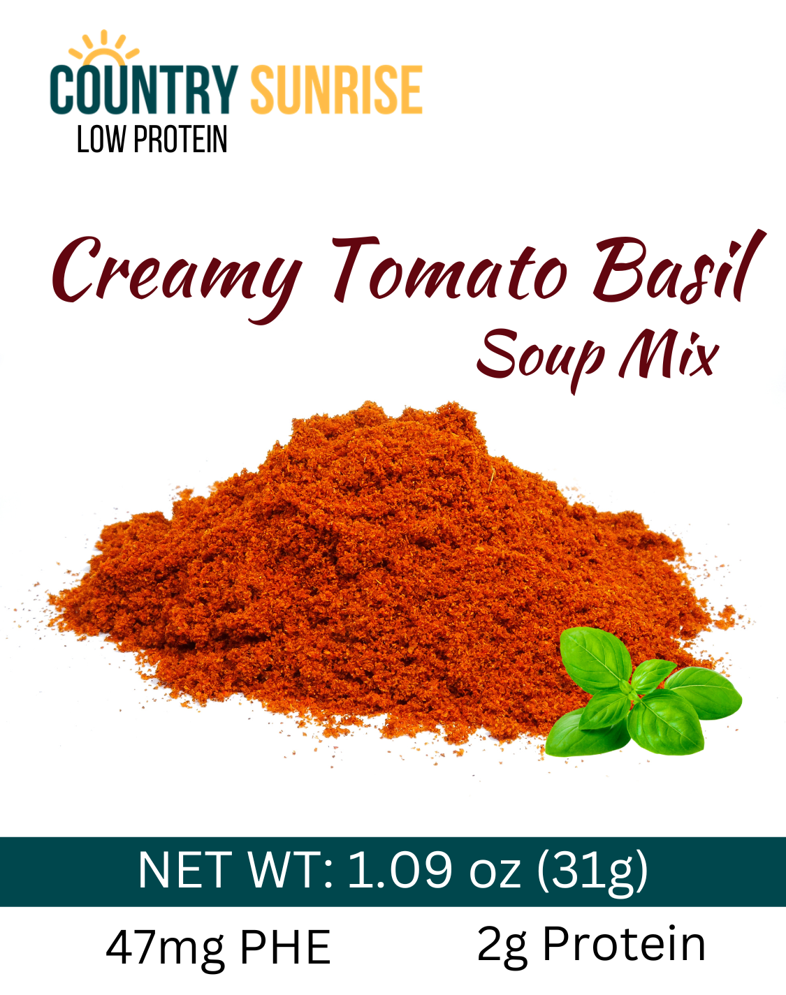 Country Sunrise Creamy Tomato Basil Soup Mix PACKET 1.09 oz