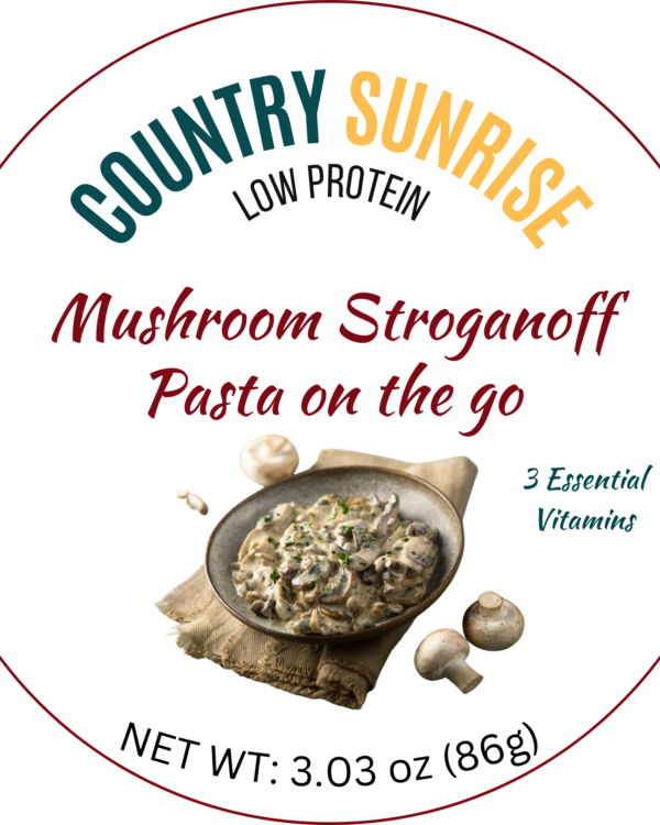 Country Sunrise Mushroom Stroganoff Pasta on the go BOWL- 3.03oz