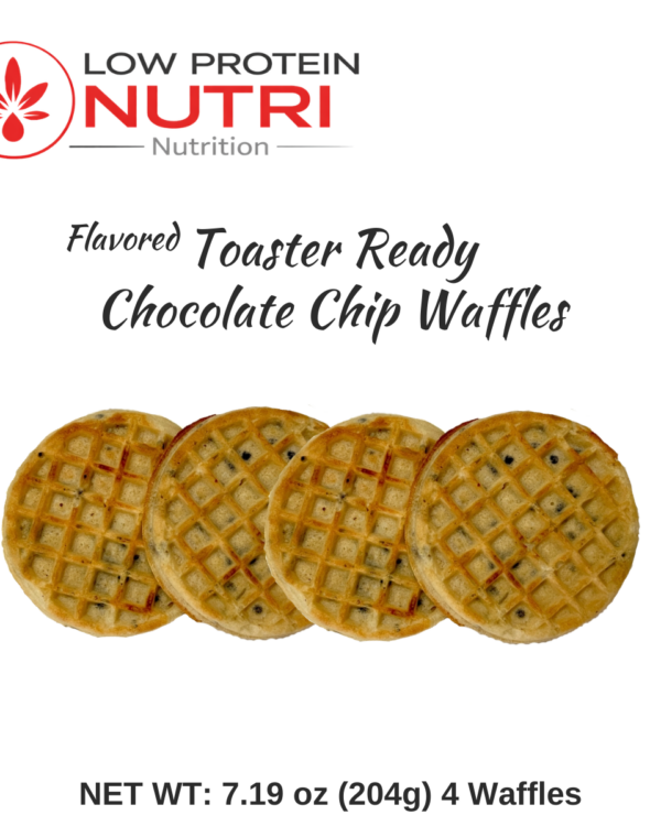 Enjoy warm, crispy comfort without the worry. These low-protein chocolate chip waffles are specially made for PKU, Renal (CKD), kidney-friendly, and protein-restricted diets