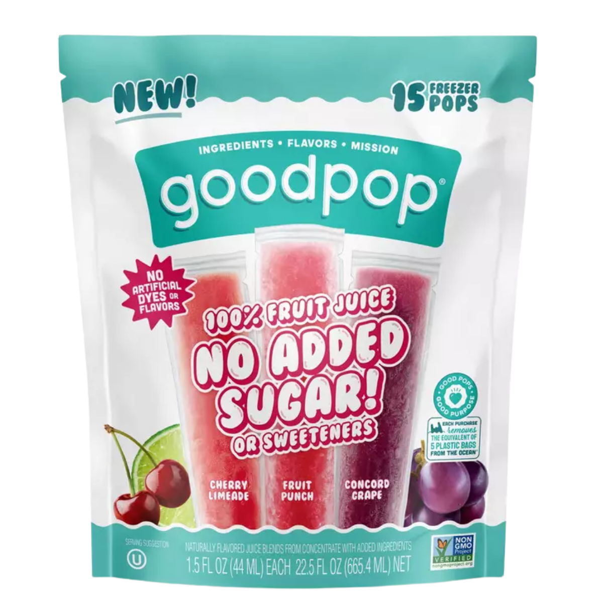 Goodpop Organic Popsicle Freezer Pops- 15ct