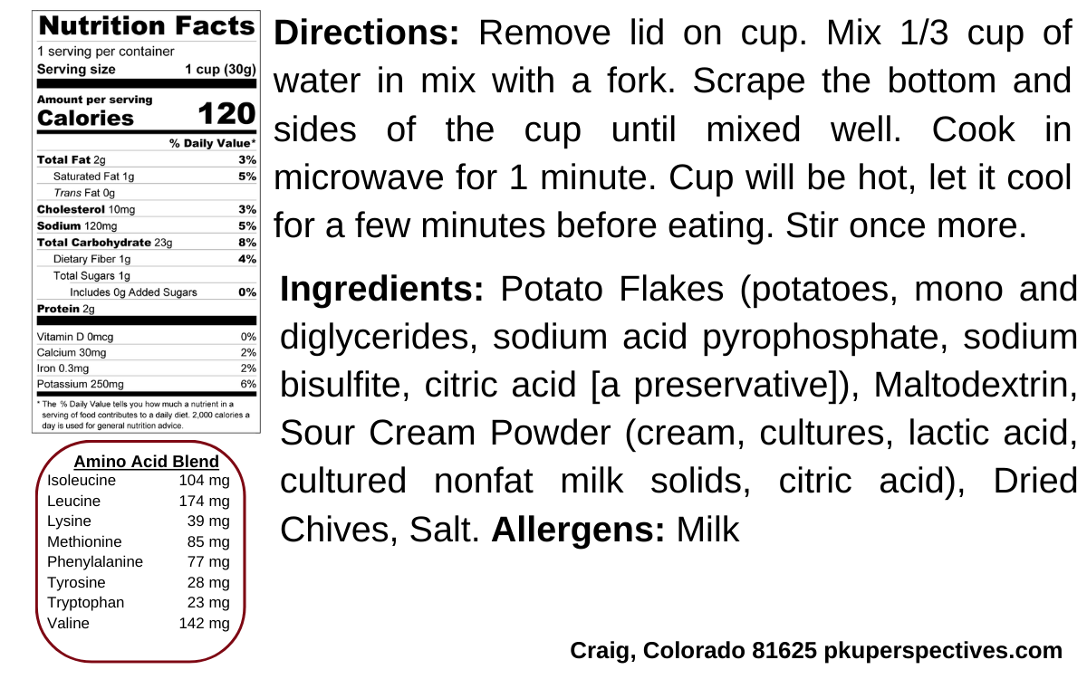 Country Sunrise Sour Cream & Chives Mashed Potatoes Cup on the go- 1.05oz - Image 2