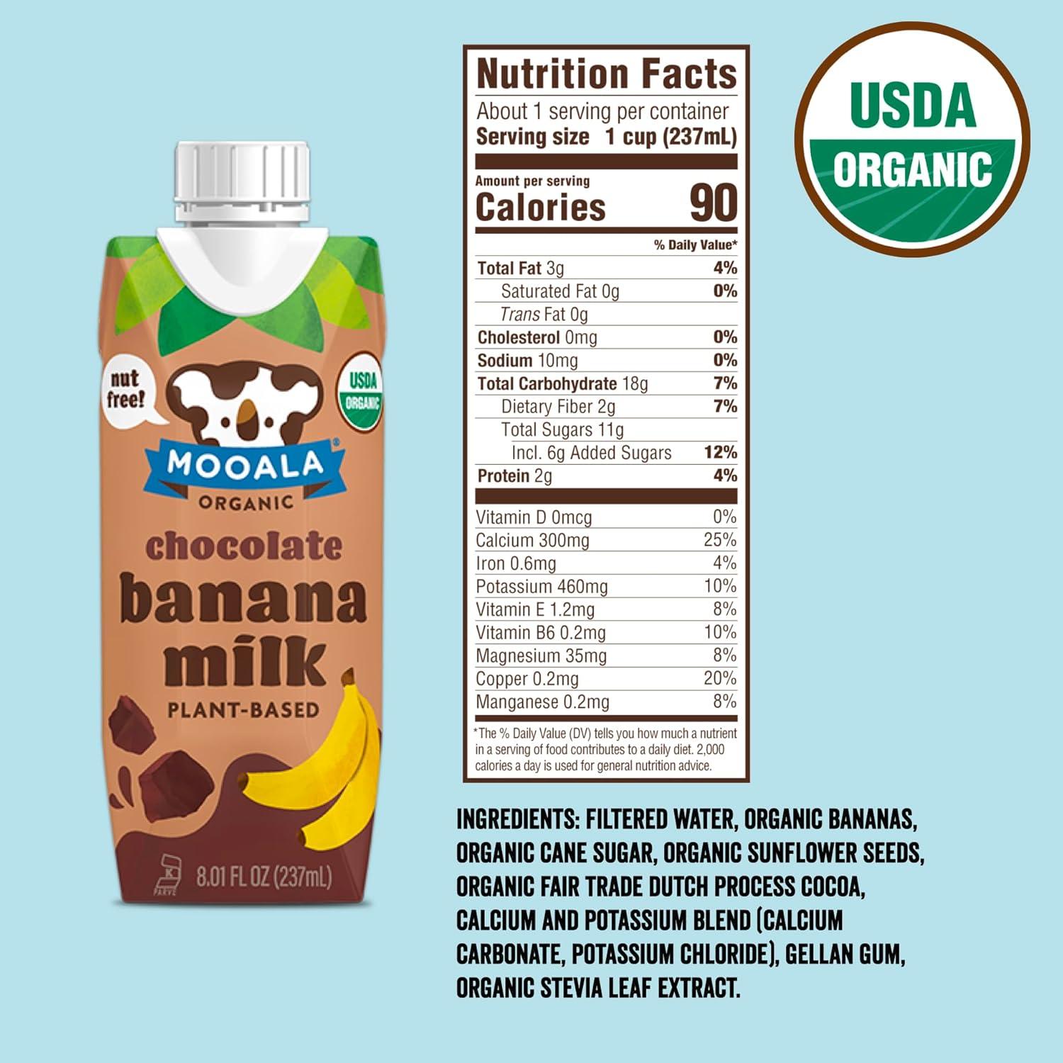 Mooala Organic Chocolate Bananamilk On the go / Case of 12- 8oz* - Image 3