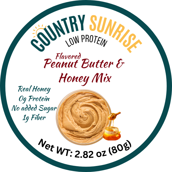 Country Sunrise Low Protein Flavored Peanut Butter & Honey Mix - 2.82 oz (80g)