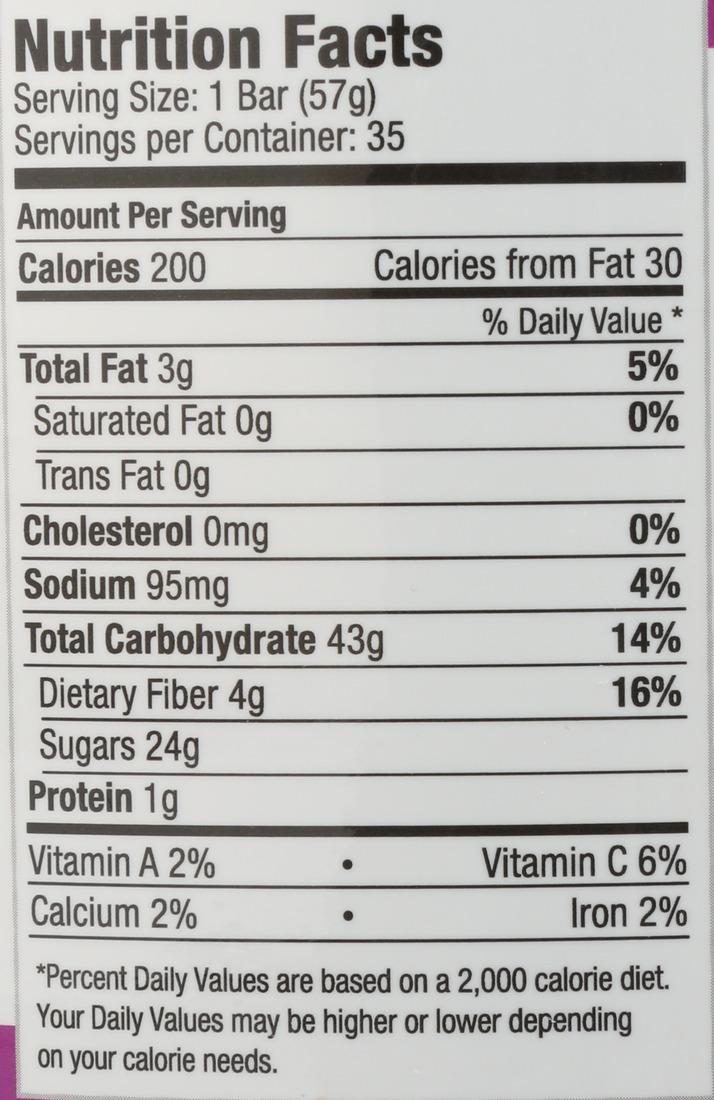 Betty Lou`s, Gluten Free/Vegan Fruit Bar Cherry- Case of 3/2oz - Image 4