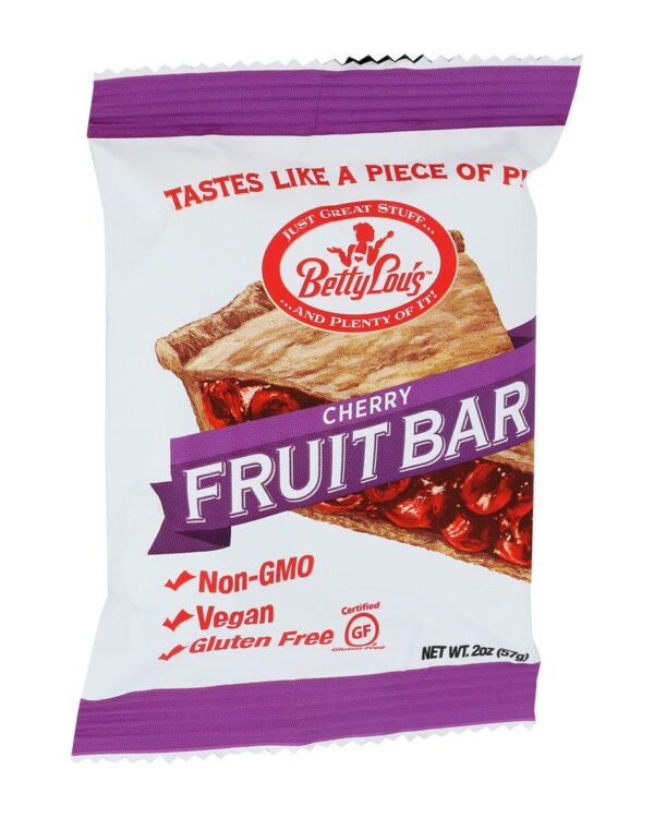 Betty Lou`s, Gluten Free/Vegan  Fruit Bar Cherry- Case of 3/2oz