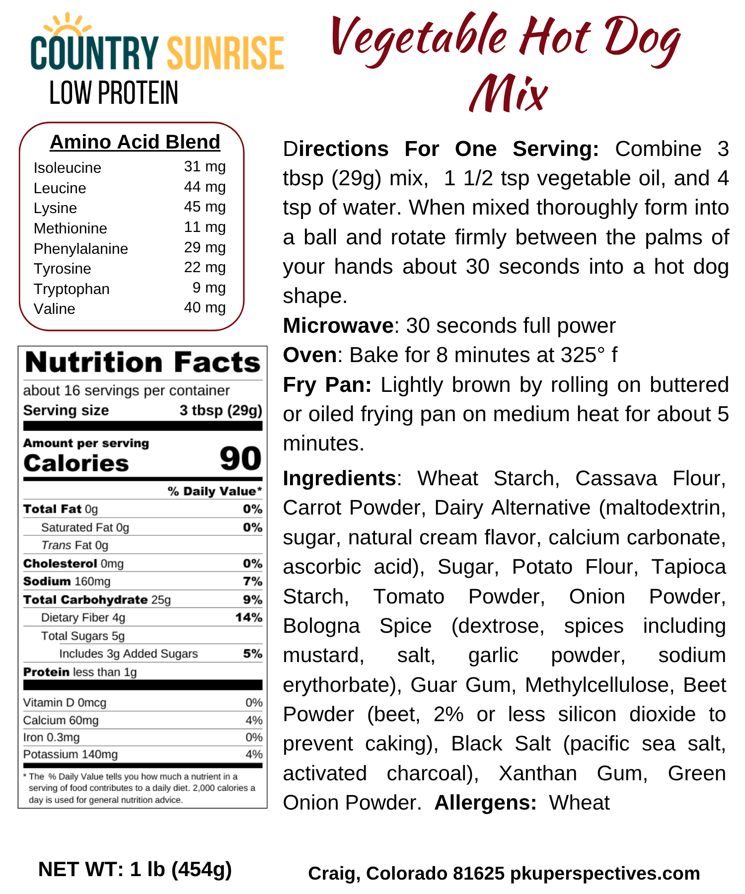 Country Sunrise Vegetable Hot Dog Mix BAG-1lb - Image 2