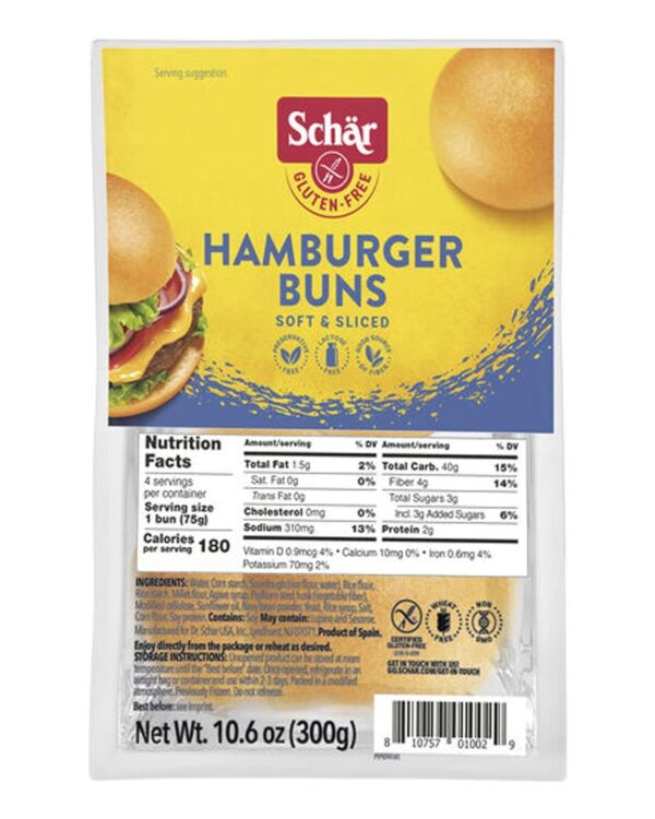 Schar Rolls/Hamburger Buns Gluten Free- 10.6 oz