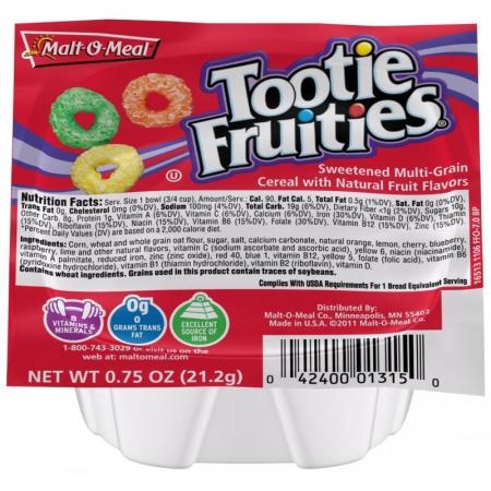 Malt-O-Meal Tootie Fruities Cereal Bowl- 0.75oz/Case 96*