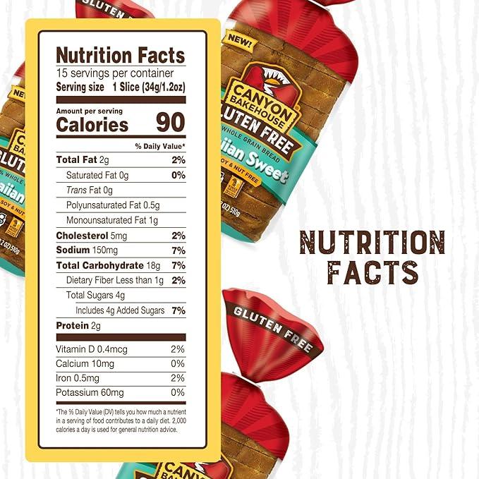 Canyon Bakehouse Gluten Free Whole Grain Hawaiian Sweet Bread-15oz - Image 2