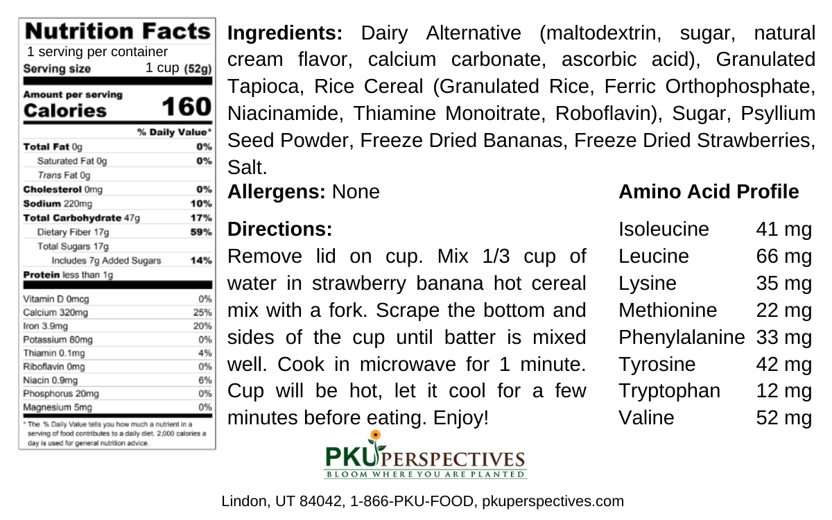 Country Sunrise Strawberry Banana Hot Cereal on the go CUP-52g - Image 2
