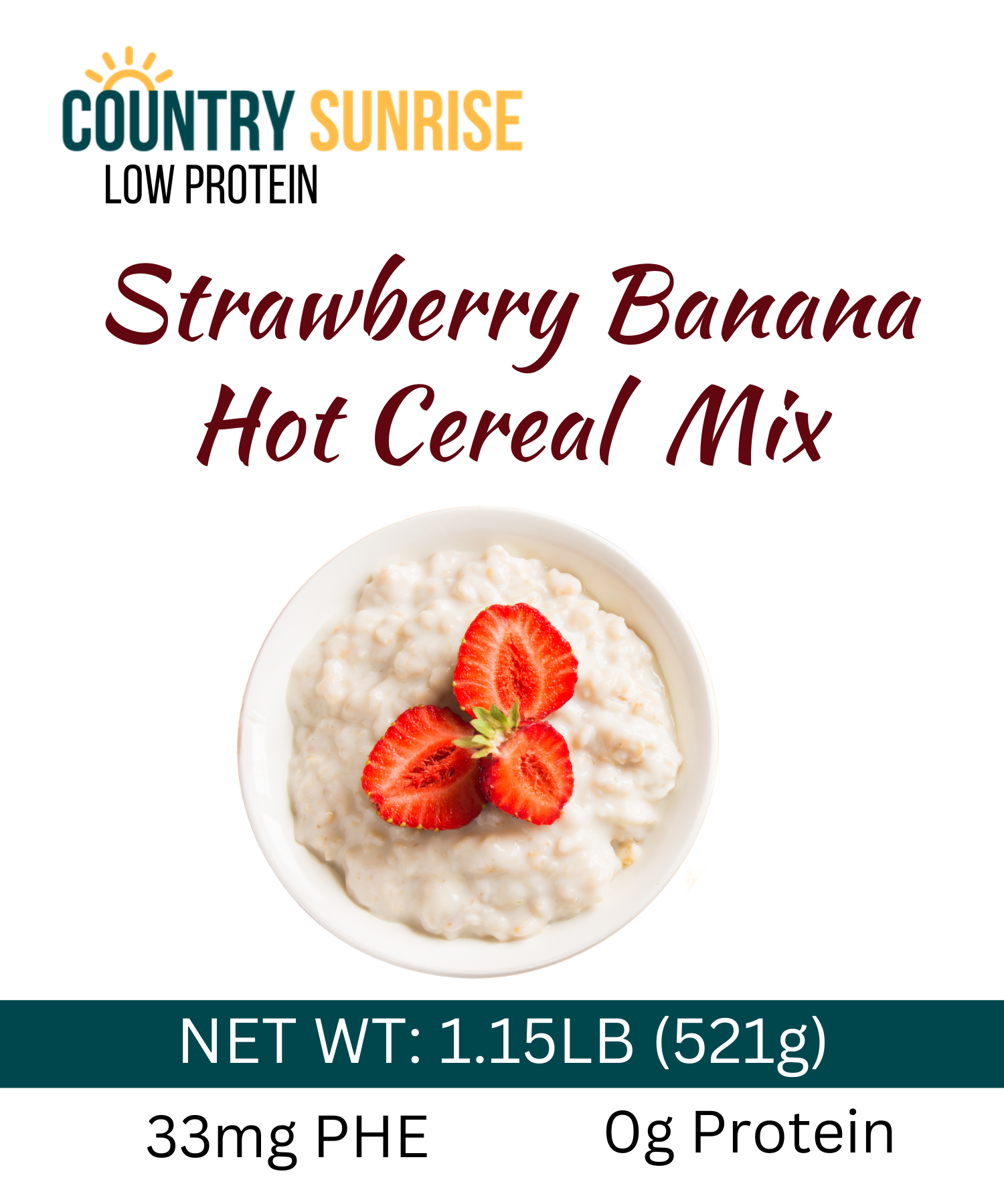Country Sunrise Strawberry/Banana Hot Cereal Mix BAG - 1.15lb