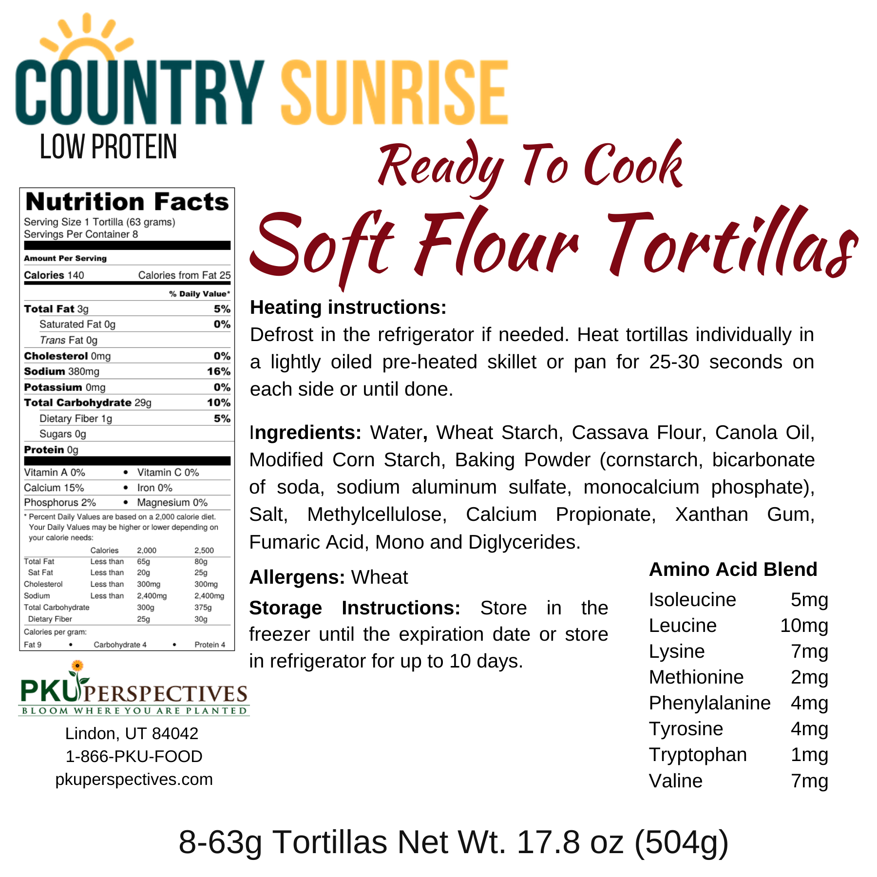 Country Sunrise Freeze & Cook Soft Flour Tortillas- 17.08oz - Image 2