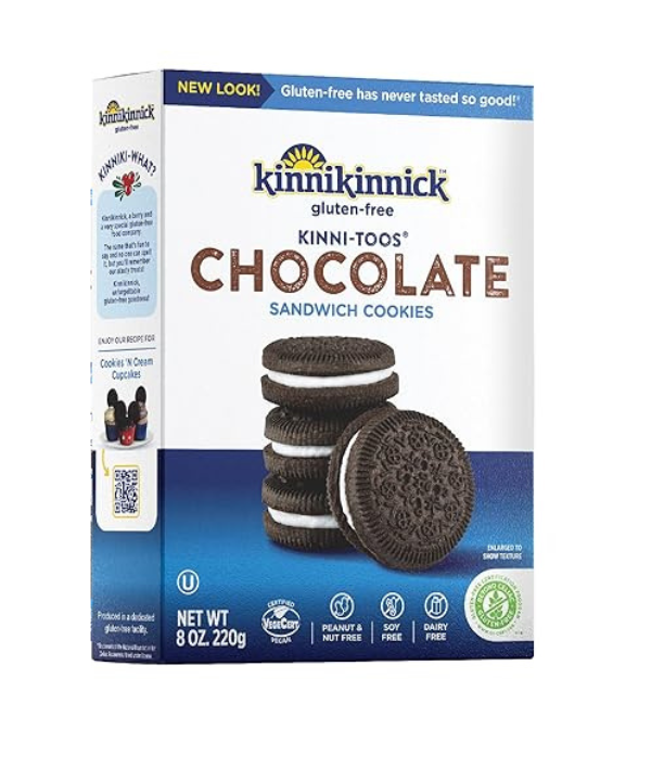 Kinnikinnick Chocolate & Vanilla Cream Sandwich Cookies- 8oz