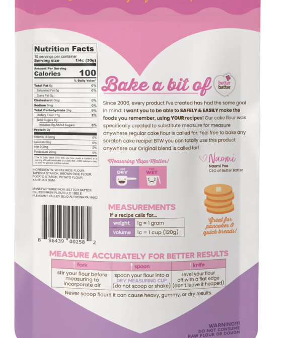 Better Batter Gluten Free Cake Flour Mix- 16oz - Image 2