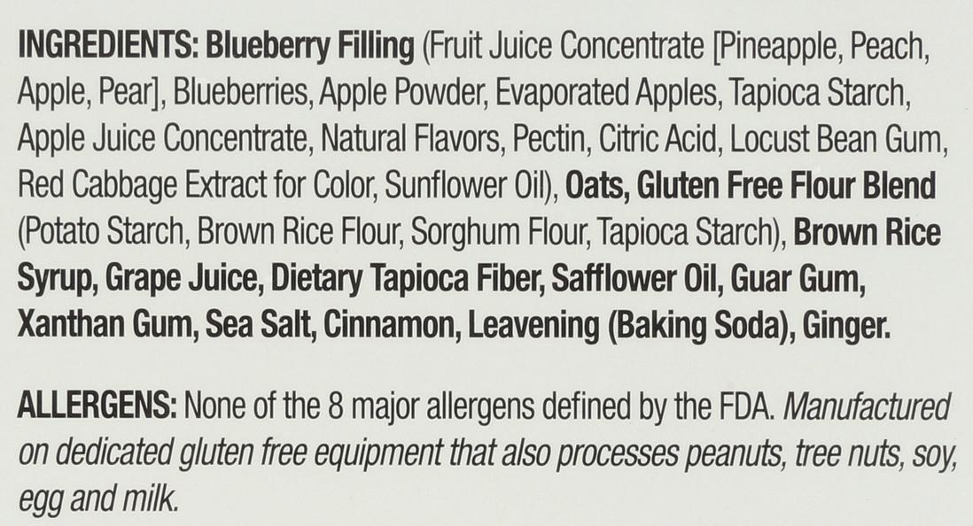 Betty Lou`s, Gluten Free/Vegan Fruit Bar Blueberry- Case of 3/2oz - Image 2