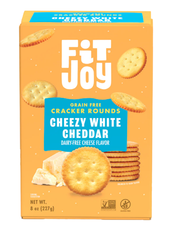 Fitjoy Grain Free Cheezy White Cheddar Dairy-Free Cheese Flavor Cracker Rounds- 8 oz