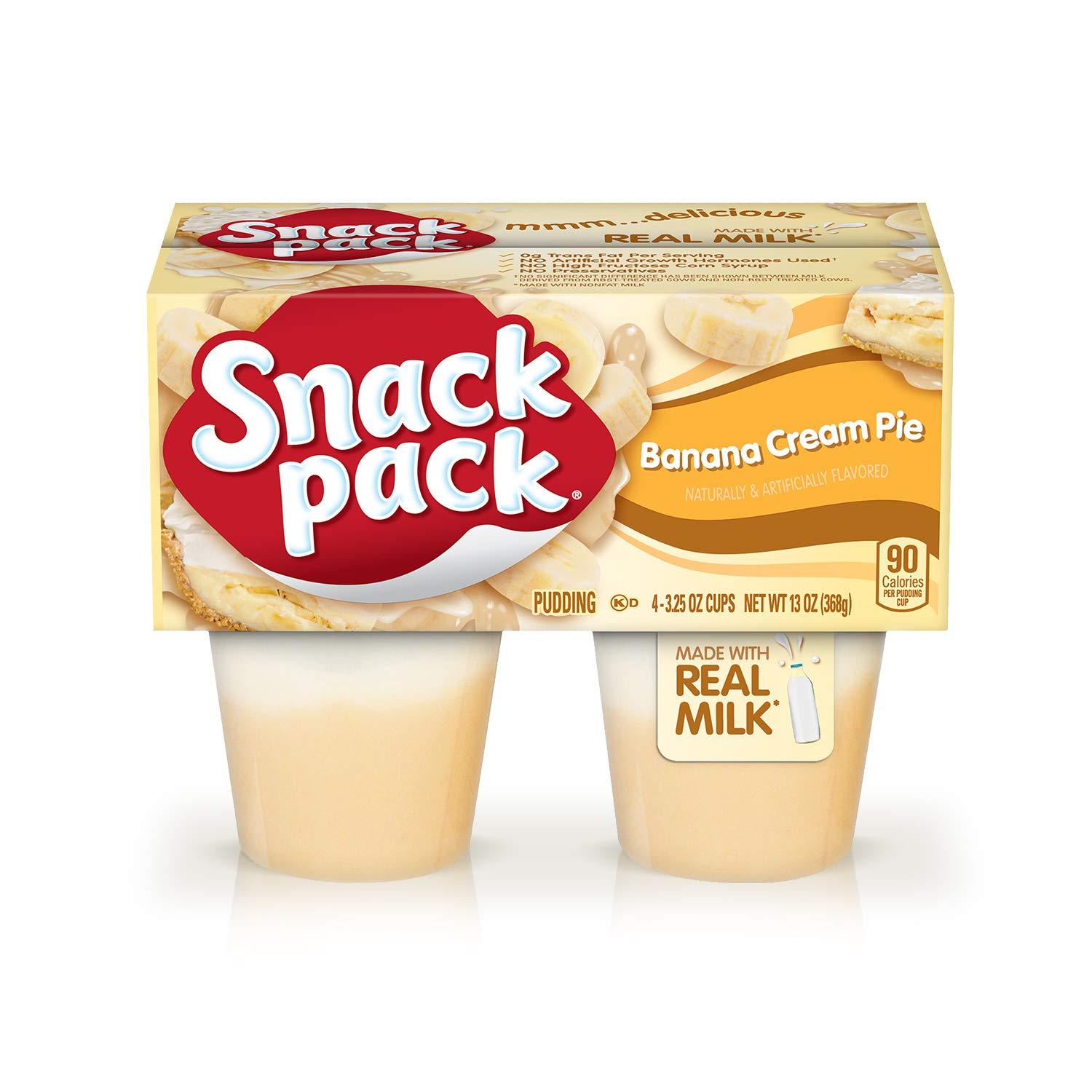 Snack Pack Banana Cream Pie Pudding Cups- Case of 12/3.25oz*