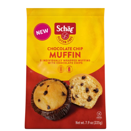 Schar Gluten Free Chocolate Chip Muffin- 7.9 oz/Case of 4