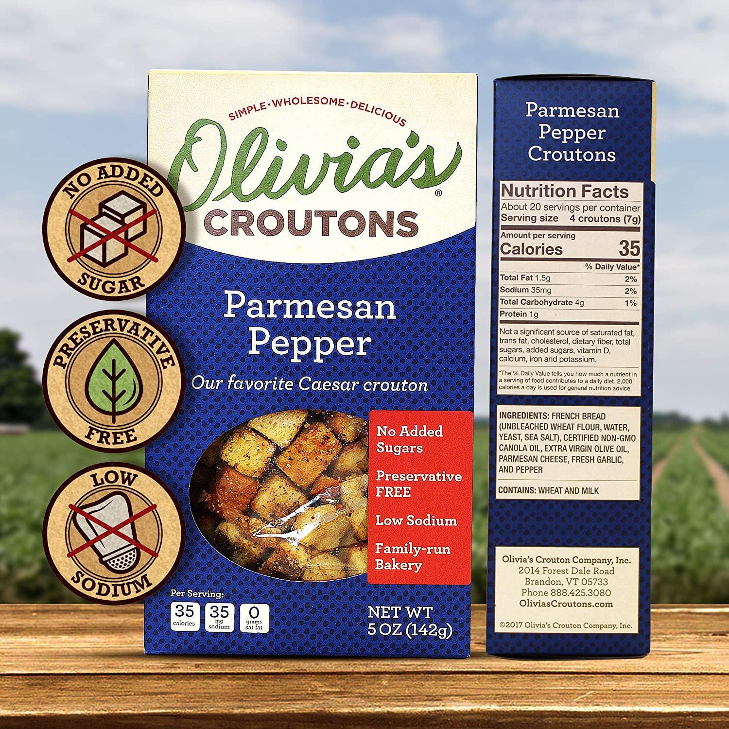 Olivia's Parmesan Pepper Croutons- 5oz - Image 2