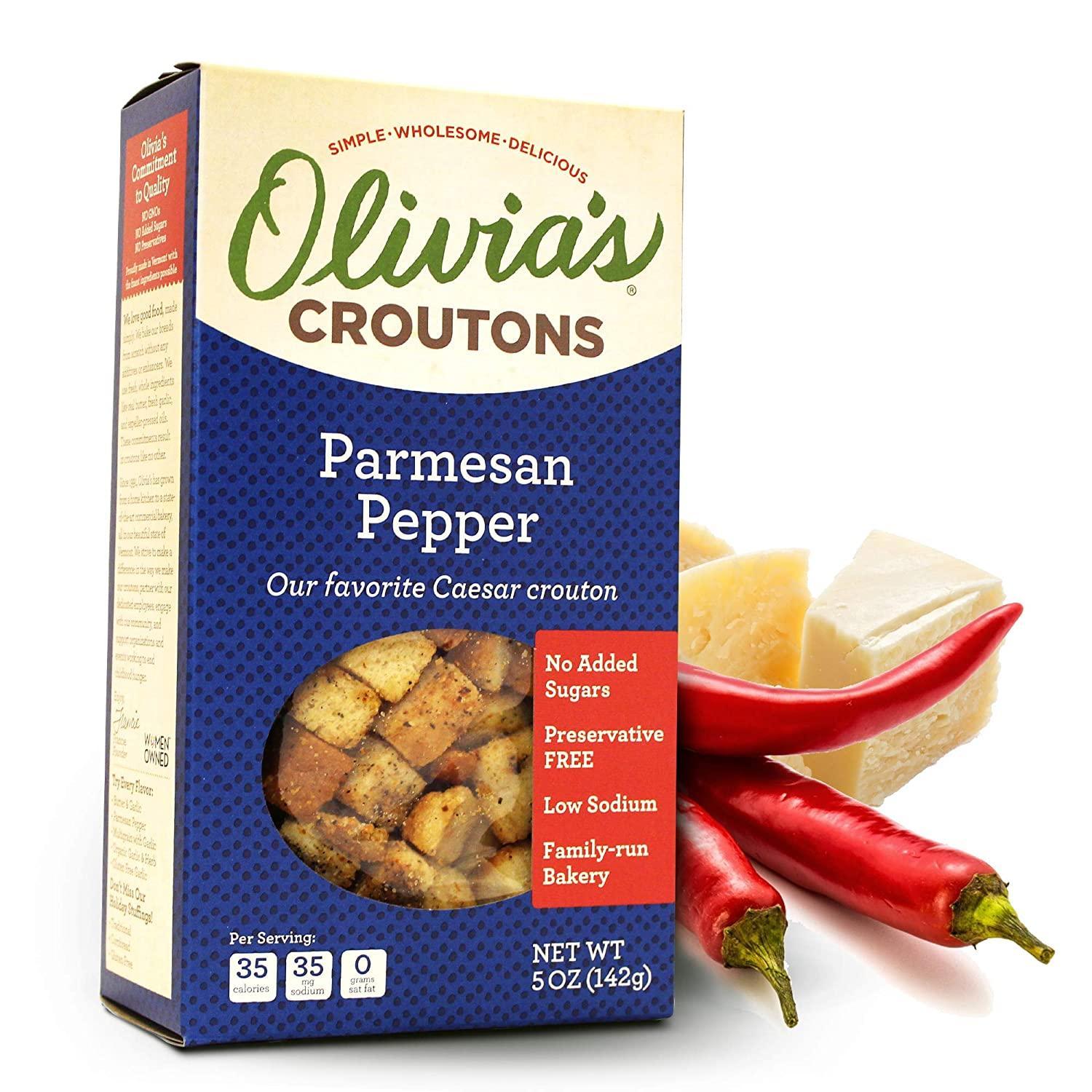 Olivia's Parmesan Pepper Croutons- 5oz