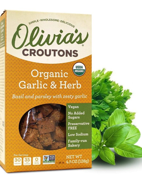 Olivia's Organic Garlic & Herb Croutons- 5oz