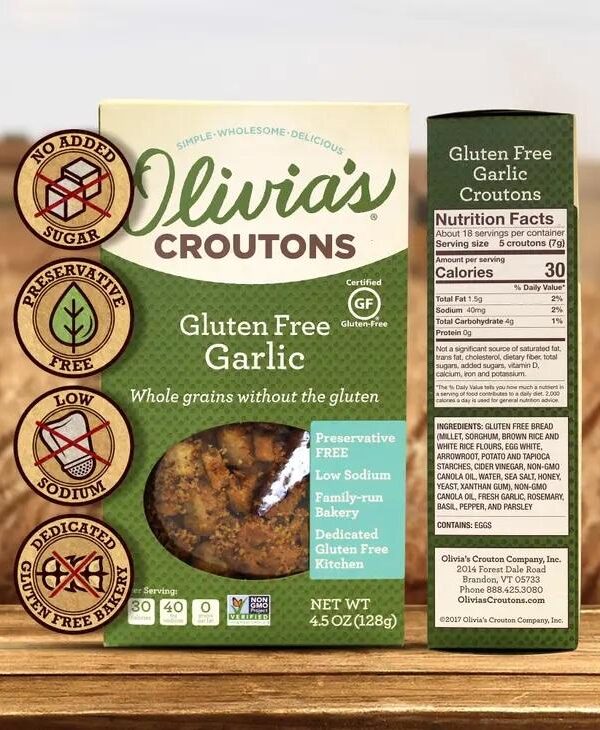 Olivia's Gluten Free Garlic Croutons- 5oz