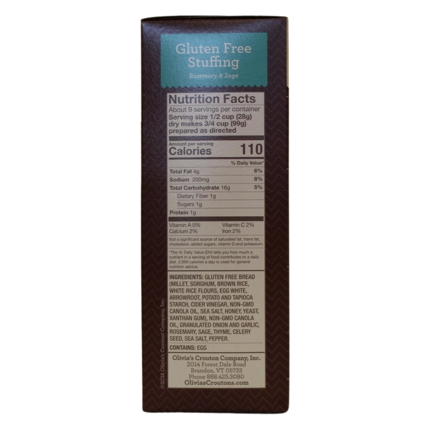 Olivia's Gluten Free Rosemary & Sage Stuffing- 9oz - Image 2