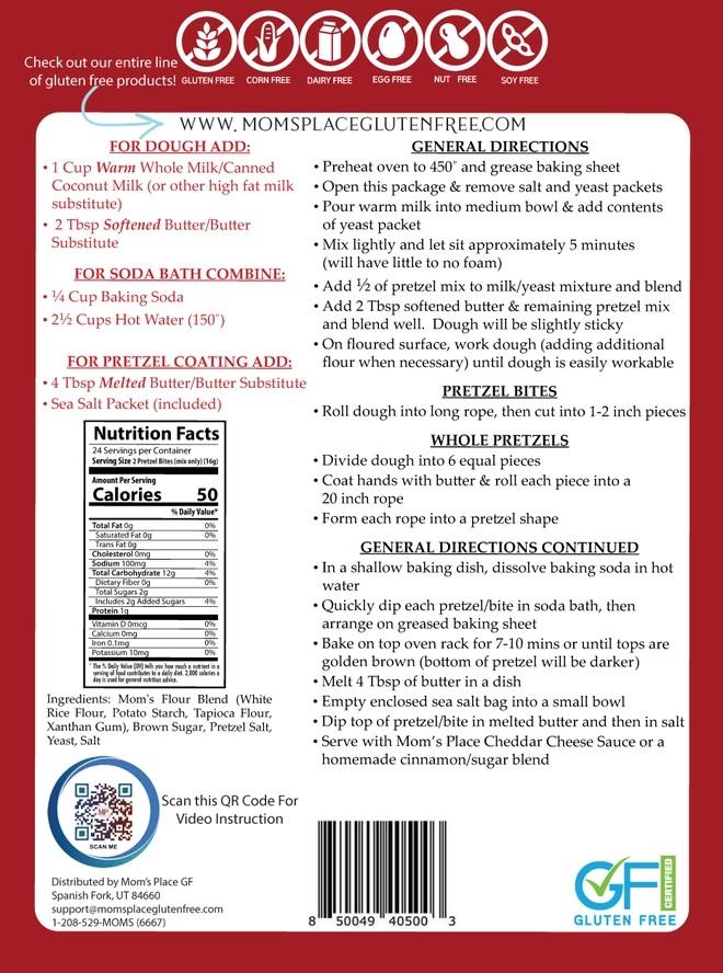 Mom's Place Gluten/Dairy Free Soft Pretzels with Sea Salt Mix- 13oz - Image 3