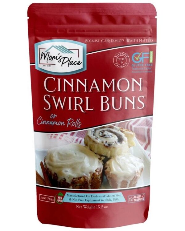 Mom's Place Gluten/Dairy-Free Cinnamon Swirl Bun or Cinnamon Roll Mix-15.2oz