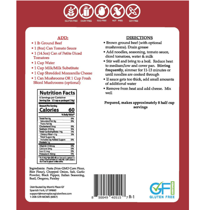 Mom's Place Best Gluten-Free Lasagna Skillet Meal- 5.1oz - Image 2