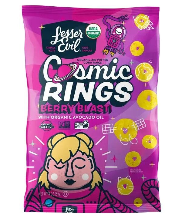 Lesser Evil Cosmic Rings, Berry Blast, 3 oz