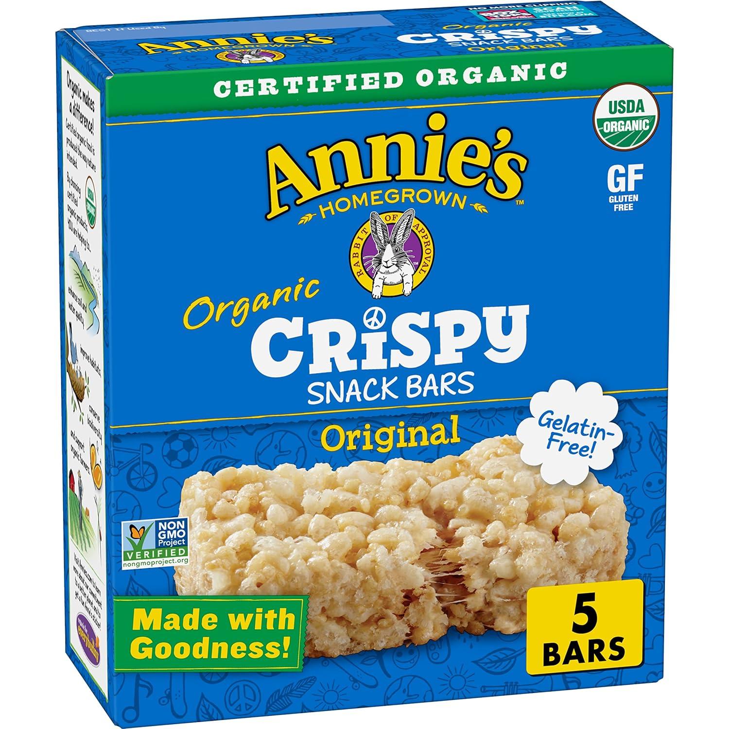 Annie's Organic Original Crispy Snack Bars/Gluten Free- 3.9 oz, 5 ct.*