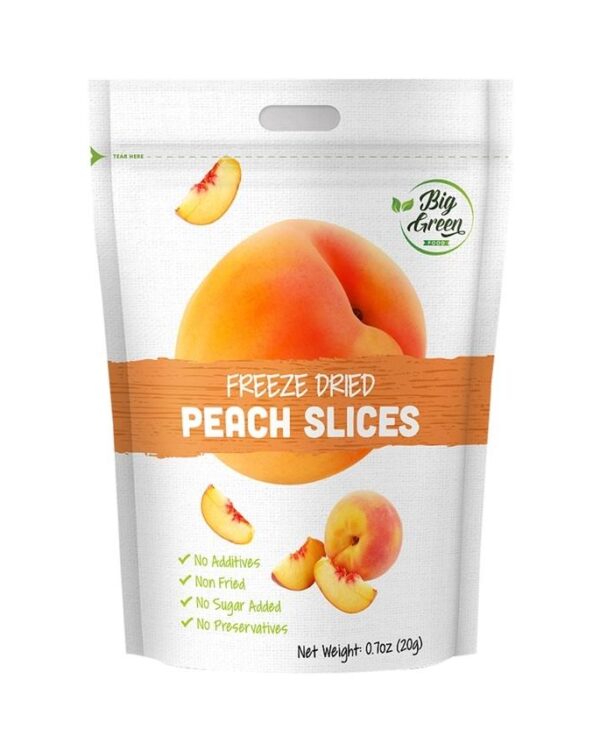 Big Green Organic Freeze Dried Peach Slices- .70oz