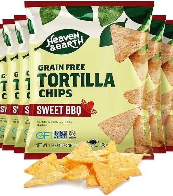 Heaven & Earth Grain Free Sweet BBQ Tortilla Chips- Case 6/1oz*