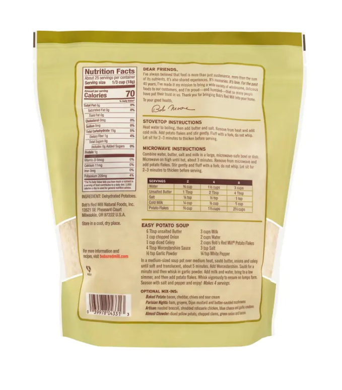 Bob's Red Mill Instant Creamy Mashed Potato Flakes -16oz - Image 4