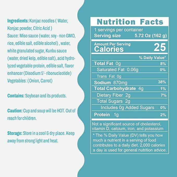 Hethstia Konjac Noodles Instant Miso Soup Cup -162g - Image 2