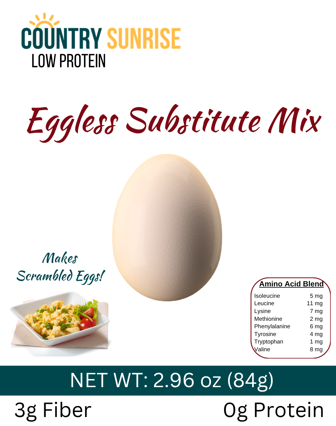 Country Sunrise Eggless Substitute Mix PACKET -2.96oz