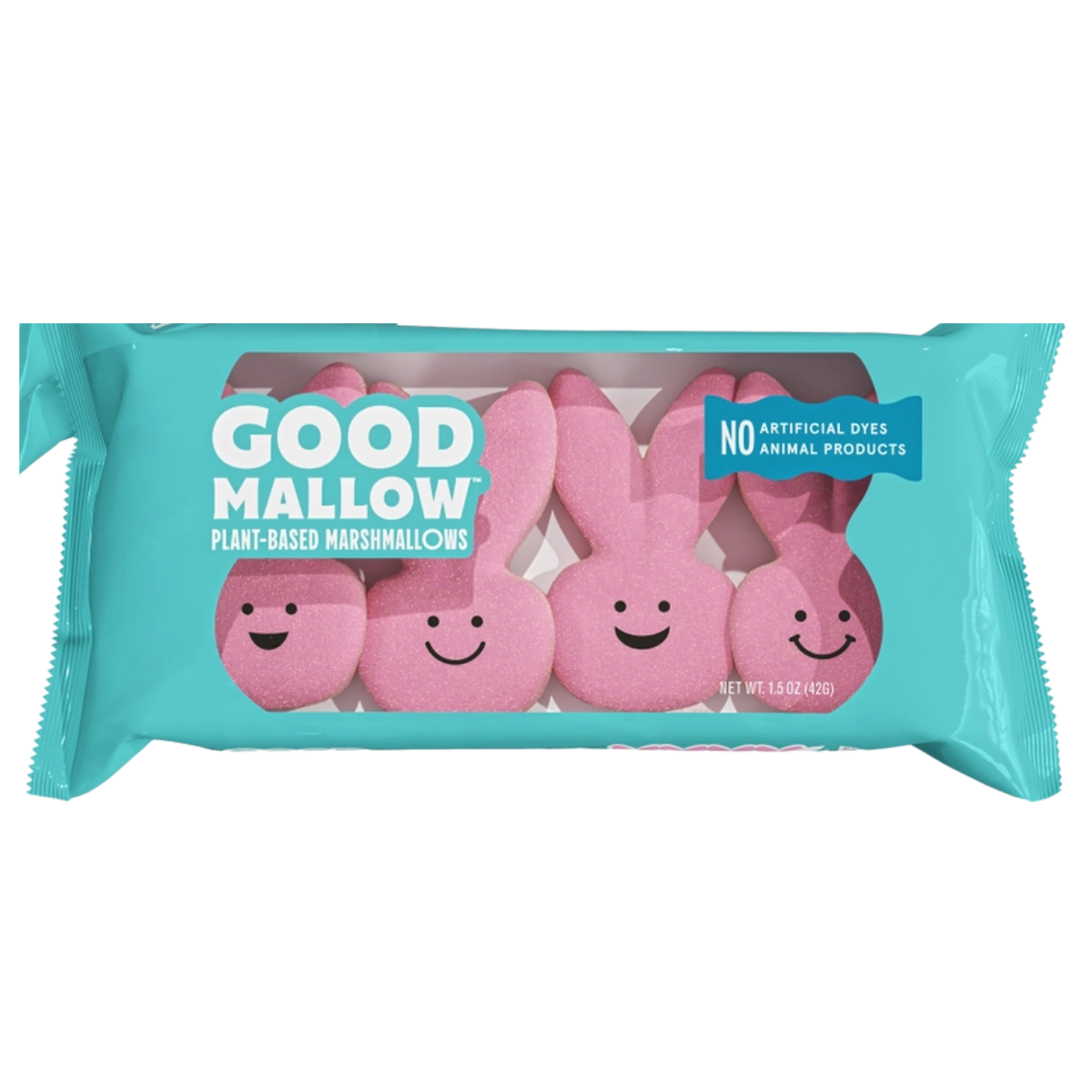 GoodMallow Easter Bunny Marshmallows plant-based vegan candy 4-pack