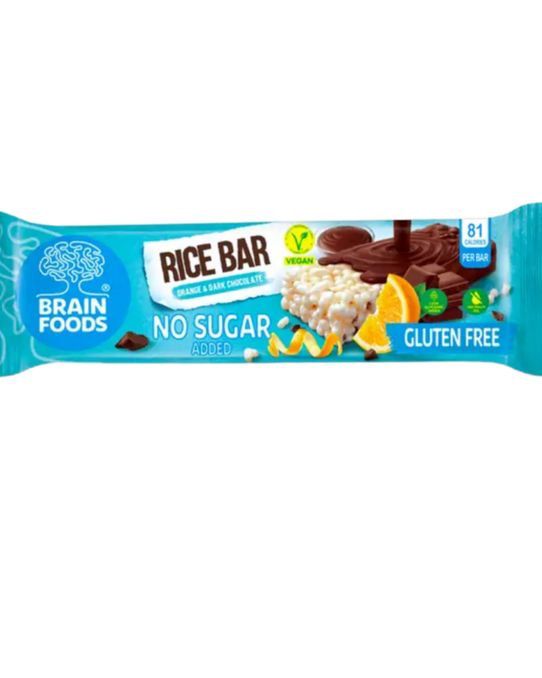 Brain Foods Gluten Free Vegan Rice Bars (Orange & Chocolate)
