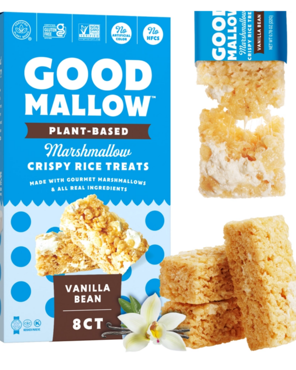 Vanilla Bean Vegan Rice Crispy Treats Individually Wrapped Box of 8