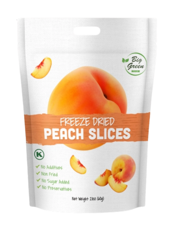 Big Green Organic Freeze Dried Peach Slices Family Pack- 2.10 oz