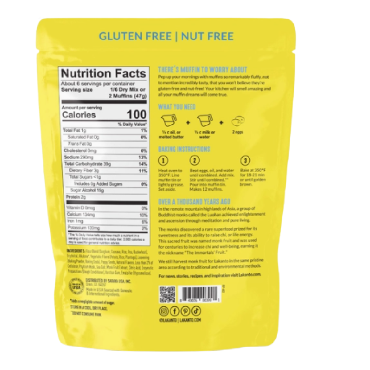 Lakanto Gluten Free Lemon Poppy Seed Muffin Mix- 9.9 oz - Image 2