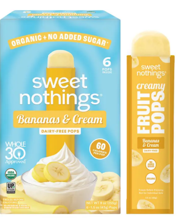 Sweet Nothings Bananas & Cream Dairy Free Fruit Pops- 9oz