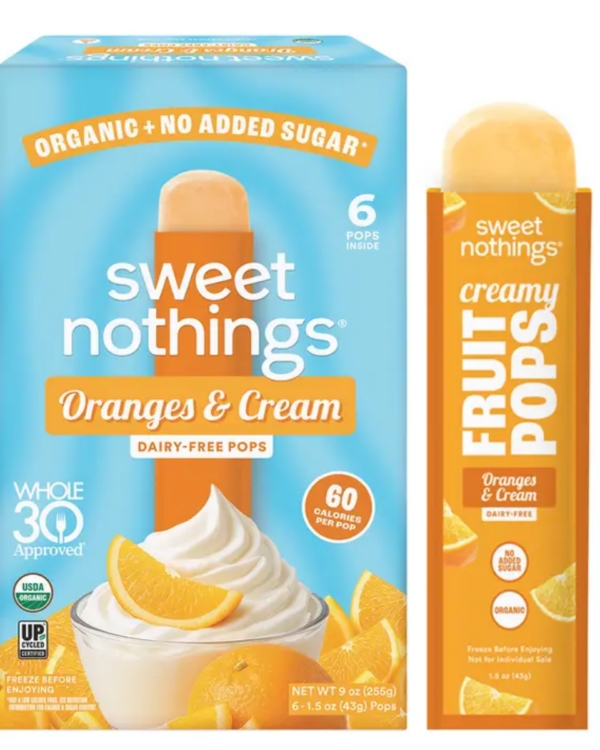 Sweet Nothings Oranges and Cream Non Dairy Fruit Pops- 9oz