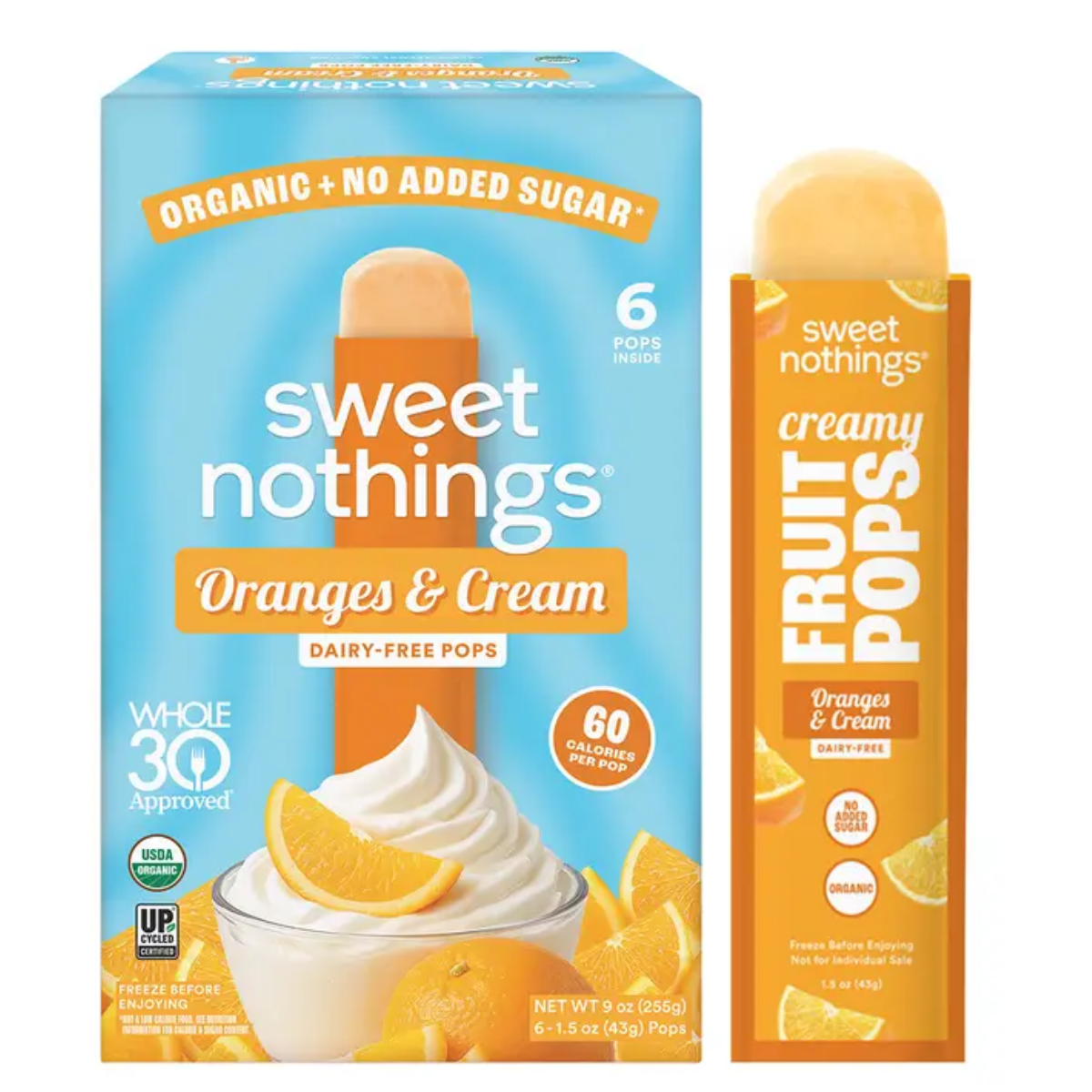 Sweet Nothings Oranges and Cream Non Dairy Fruit Pops- 9oz