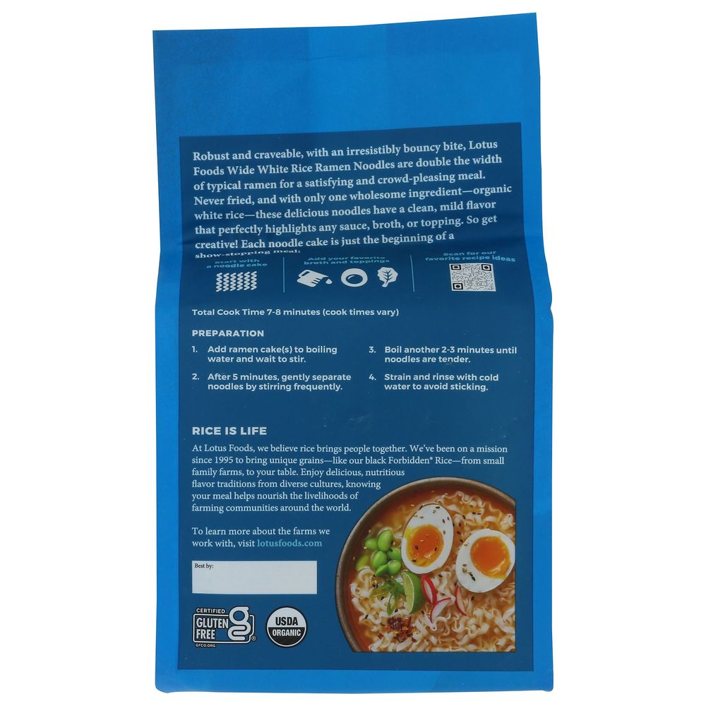 Lotus Foods Organic Wide White Rice Ramen Noodles-10 oz - Image 3