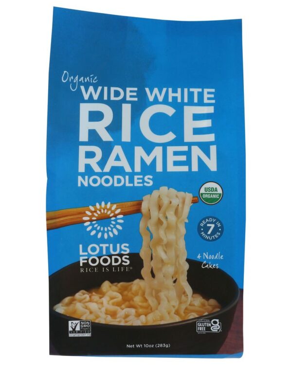 Lotus Foods Organic Wide White Rice Ramen Noodles-10 oz