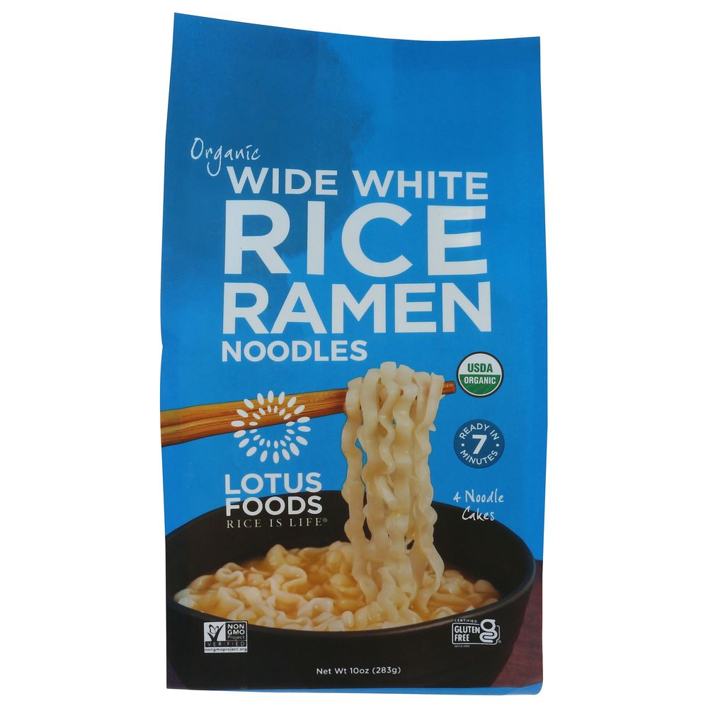 Lotus Foods Organic Wide White Rice Ramen Noodles-10 oz