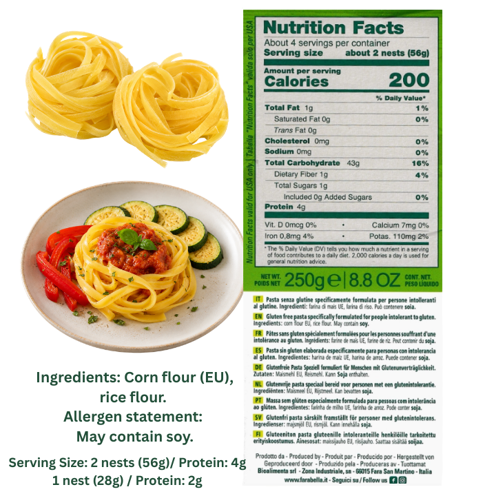 Farabella Gluten Free Fettuccine- 8.8 oz - Image 2